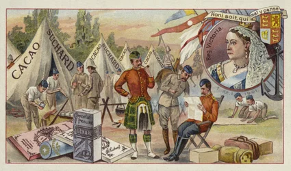 Queen Victoria and a British Army camp